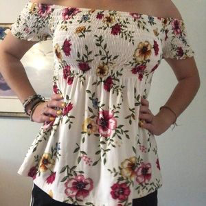 Floral off the shoulder top